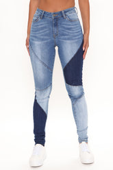 Tall Stay In Line Mid Rise Skinny Jeans - Medium Blue Wash Ins Street